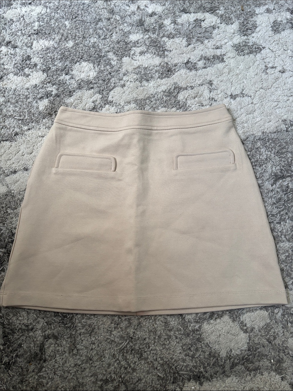 Forever 21 Cream Mini Skirt with Welt Pocket Detail